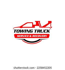 Illustration vector graphic of towing truck service logo design suitable for the automotive company