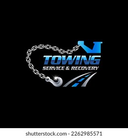 Illustration vector graphic of towing truck service logo design suitable for the automotive company