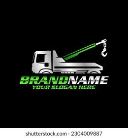 Illustration vector graphic of towing truck service logo design vector