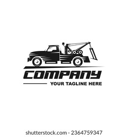 Illustration vector graphic of towing truck service logo design. Suitable for the automotive company, logo, illustration, animation, etc.
