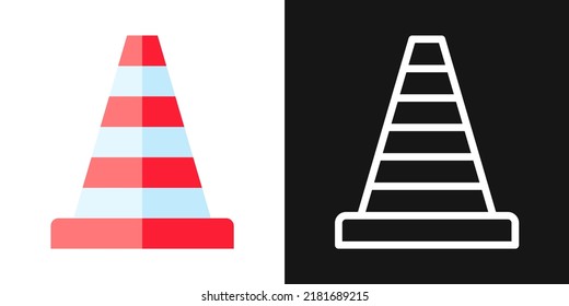 Illustration vector graphic of traffic cone in flat design and outline style. Perfect for icon, brand, logo, symbol