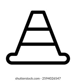 Illustration vector graphic of traffic cone using outline style on a white background. Suitable for mobile apps, website projects and more.