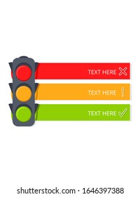 Illustration Vector Graphic of traffic light in Cartoon with symbol in yellow, red, and green color, perfect for presentation and campaign