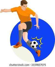 Illustration Vector Graphic Training Or Playing Soccer Or Footbal Or Futsal For A Championship.