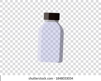 ilustración vectorial gráfico del frasco de píldora transparente aislado en fondo transparente. Cuadrícula transparente. ilustraciones vectoriales fondo de estilo de cuadrícula transparente. Ilustración vectorial de material eps10. 

