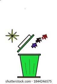 Ilustración vectorial gráfico de la lata de basura