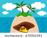 Illustration vector Graphic of Treasure Island