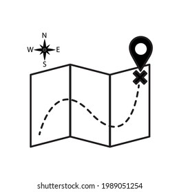 Illustration vector graphic of treasure map. 