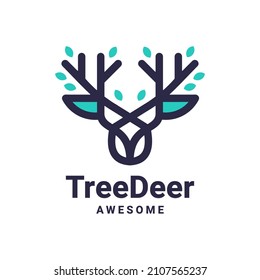 Gráfico vectorial de ilustración de ciervo de árbol, bueno para el diseño del logotipo