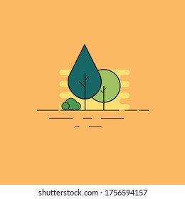illustration vector graphic of tree good for natural desain 