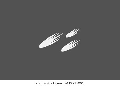 Illustration vector graphic of tree meteor silhouette moving down fast. Good for logo, symbol