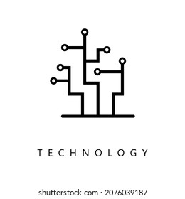 Illustration Vector Graphic of Tree Technology Logo. Perfect to use for Technology Company