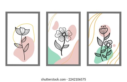 Ilustración vectorial gráfico de diseño de tendencia minimalista boho botánico perfecto para arte de pared, cubierta y otros