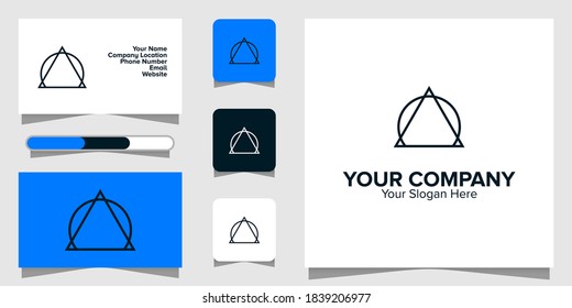 Illustration Vector Graphic of Triangle and Circle Line Logo. Perfect to use for Technology Company