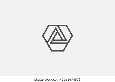 Illustration vector graphic of triangle geometric line art. Good for logo 