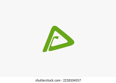 Illustration vector graphic of triangle and golf stick. Good for icon, symbol or logo