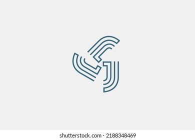 Illustration vector graphic of triangle line art letter J or triple J. Modern style unique. Good for logo