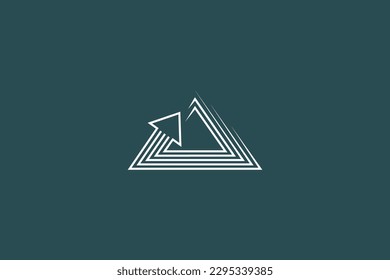 Gráfico vectorial de ilustración de flecha de movimiento triangular. Bueno para el logotipo