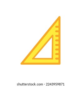 Illustration, Vektorgrafik von Dreieck-Lineal-Symbol. Konzept flach Design. Ideal für Icon, Poster, Banner, Web, Label, Zeichen, Symbol, Logo, Karte, Vorlage, Anwendung, etc.