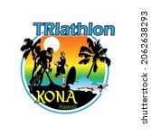 Illustration Vector Graphic of Triathlon Kona Hawaii logo