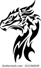 Illustration vector graphic of tribal art tattoo dragon symbol