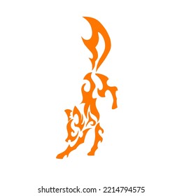 Illustration vector graphic of tribal art tattoo fox