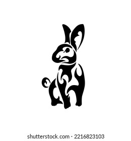 Illustration vector graphic of tribal art tattoo rabbit