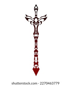 Illustration vector graphic of tribal art sword tattoo