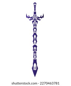 Illustration vector graphic of tribal art sword tattoo