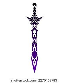 Illustration vector graphic of tribal art sword tattoo
