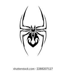 illustration vector graphic of tribal art black spider tattoo