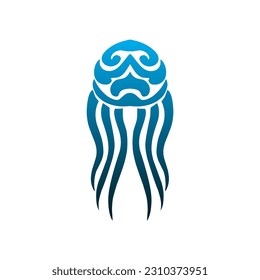 Illustration vector graphic of tribal art jelly fish tatto