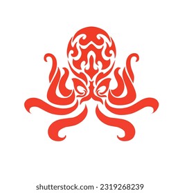 Illustration vector graphic of tribal art design octopus