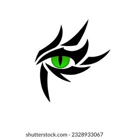 Illustration vector graphic of tribal art dragon eyes for tatto