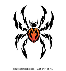 illustration vector graphic of tribal art design spider with tattoo style