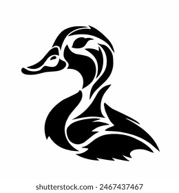 illustration vector graphic of tribal art tattoo design duck