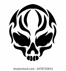 illustration vector graphic of tribal art design abstract skull