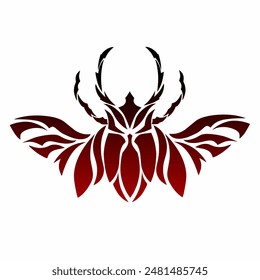 illustration vector graphic of tribal art abstract design beetle