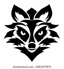 illustration vector graphic of tribal art abstract design raccoon face tattoo