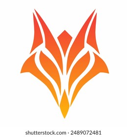 illustration vector graphic of tribal art abstract design face Fox