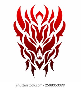 illustration vector graphic of tribal art abstract design face devil