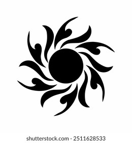 illustration vector graphic of tribal art design sun tattoo
