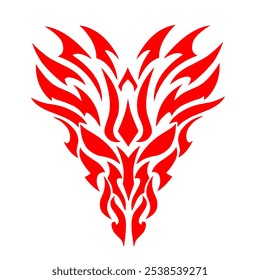 illustration vector graphic of tribal art face dragon abstract	
