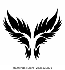 illustration vector graphic of tribal art design pair of wing tattoos	