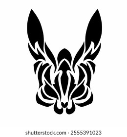 illustration vector graphic of tribal art design abstract rabbit face