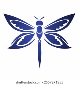 illustration vector graphic of tribal art design dragonfly for tattoo