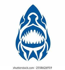 illustration vector graphic of tribal art shark jaws