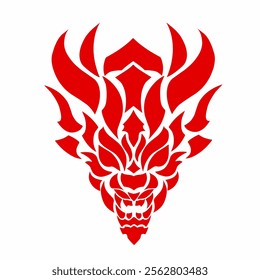 illustration vector graphic of tribal art design devil head face tattoo