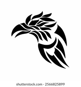 illustration vector graphic of tribal art design crow bird for symbol tattoo