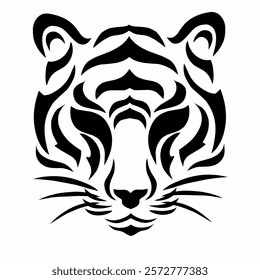 illustration vector graphic of tribal art abstract design tiger face